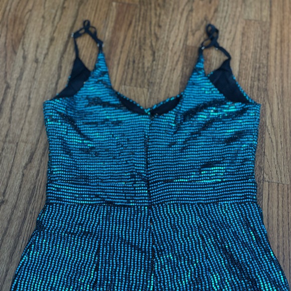 Lulu’s Blue Sequin Jumpsuit - Picture 11 of 12